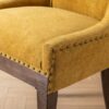 Ultra Side Dining Chair, Thickened Fabric Chairs With Neutrally Toned Solid Wood Legs, Bronze Nail Head (Set of 2) - Golden Yellow - Image 12
