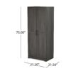 Danbury - Wood Wardrobe - Gray - Image 3