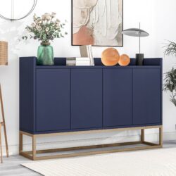 Modern Sideboard Elegant Buffet Cabinet With Large Storage Space For Dining Room, Entryway - Navy