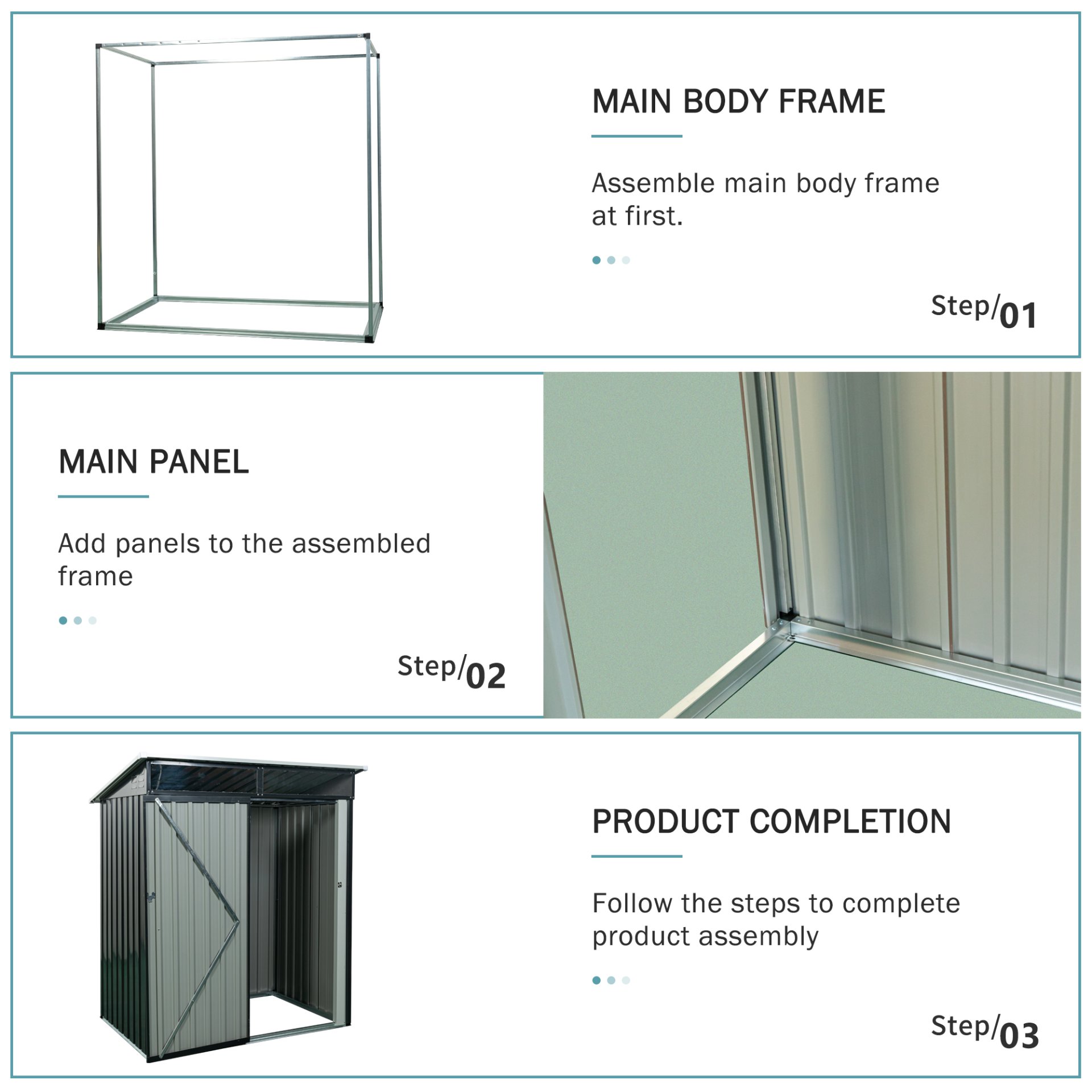 Tc53Bl Outdoor Metal Storage Shed Transparent Plate - Black - Image 10