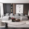 Modern Oversized Modular Sectional Sofa, Sparkling Chenille Fabric Soft Cushion Sofa With 8 Pillows, 8 Pieces Diy Combination Tufted Sofa, No Assembly Required - Gray - Image 14
