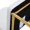 Luxury Simple Chair (Set of 6) High Resilience Dining Chair With Vertical Stripe Design - White / Gold - Image 16