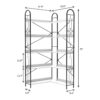 Industrial Style 5 Tier Corner Bookshelf With Thickened Iron Frame - Ivory White - Image 3