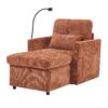 Multifunctional Chenille Recliner Sofa With Storage And Phone Bracket For Living Room Or Bedroom - Orange - Image 14