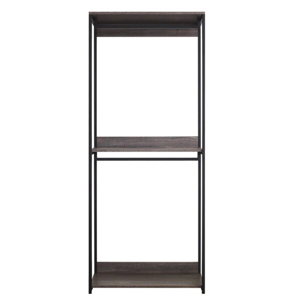 Monica - Farmhouse Industrial Wood Walk In Closet With 1 Shelf Frame - Gray