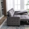 Reversible Sectional Storage Sleeper Sofa Bed, L-Shape 2 Seat Sectional Chaise With Storage, Skin-Feeling Velvet Fabric - Dark Gray - Image 7