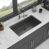 Undermount Kitchen Sink 33" 16 Gauge Ledge Workstation - Gunmetal Black - Image 6