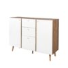 Sideboard Buffet Cabinet With 3 Drawers & 2 Doors, Buffet Cabinet With Adjustable Shelves For For Living Room Dining Room Hallway, Kitchen - White - Image 9
