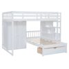 Full Over Twin Bunk Bed With Wardrobe, Drawers - White - Image 23