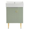 Bathroom Vanity, Combo Cabinet, Bathroom Storage Cabinet, Single Ceramic Sink, Right Side Storage - Green - Image 15