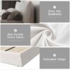 King Size Platform Bed With Special-Shaped Headboard - Cream - Image 14