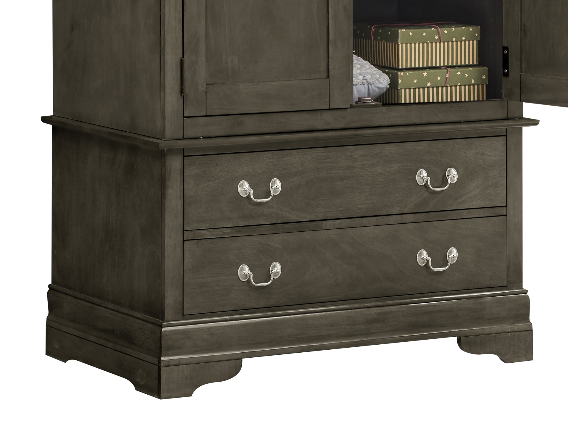 Elegant Traditional Armoire - Gray - Image 5