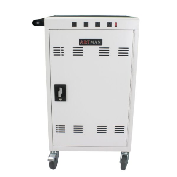 Mobile Charging Cart For Tablets Laptops 35 Device Capacity Matt Metal - Antique White