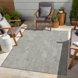 Sunshine - 7'10" X 10'3" Indoor, Outdoor Area Rug Polypropylene - Silver