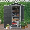 Resin Outdoor Storage Shed Kit Perfect To Store, Patio Furniture - Black - Image 2