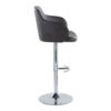 Boyne - Contemporary Adjustable Barstool With Swivel With Rounded T Footrest (Set of 2) - Chrome / Black - Image 3