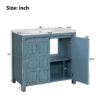 Bathroom Vanity Organizer With Sink, Solid Storage Cabinet - Retro Blue - Image 3