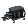 Rolling Creeper Garage Seat With 3 Built In Drawers, Rolling Tool Chest For Shop Or Garage - Black - Image 2