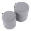 Tray - Contemporary Nesting Ottoman Set - Gray / Natural - Image 2
