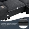 Modern Sectional Cloud Sofa With Console USB Charger Reading Light Cup Holder, Wide Seat 4 Seat Modular Couch Storable Indoor Funiture - Dark Gray - Image 24