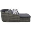 Outdoor Sunbed With Adjustable Canopy, Double Lounge, PE Rattan Daybed Wicker And Cushion - Gray - Image 11