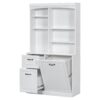 Bathroom Storage Cabinet With Tilt Out Hamper, Tall Free Standing Organizer With Drawers & Adjustable Shelves, Linen Tower With Steel Handles - White - Image 16