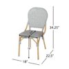 Outdoor Rattan And Aluminum Armless French Bistro Chairs (Set of 2) - Dark Gray - Image 3