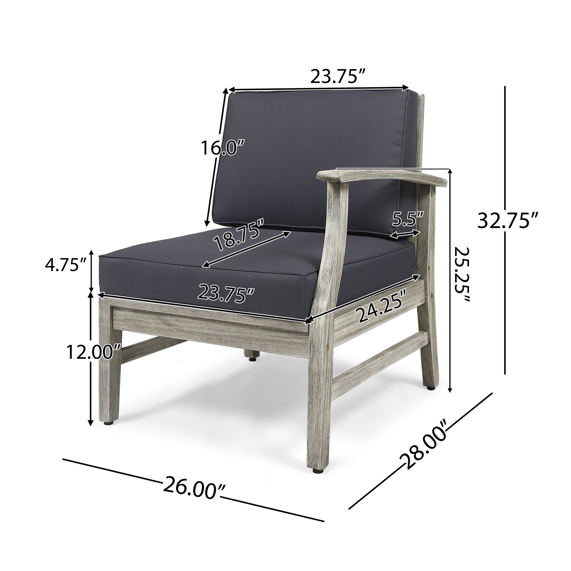 Perla - Right Armchair - Gray - Image 3