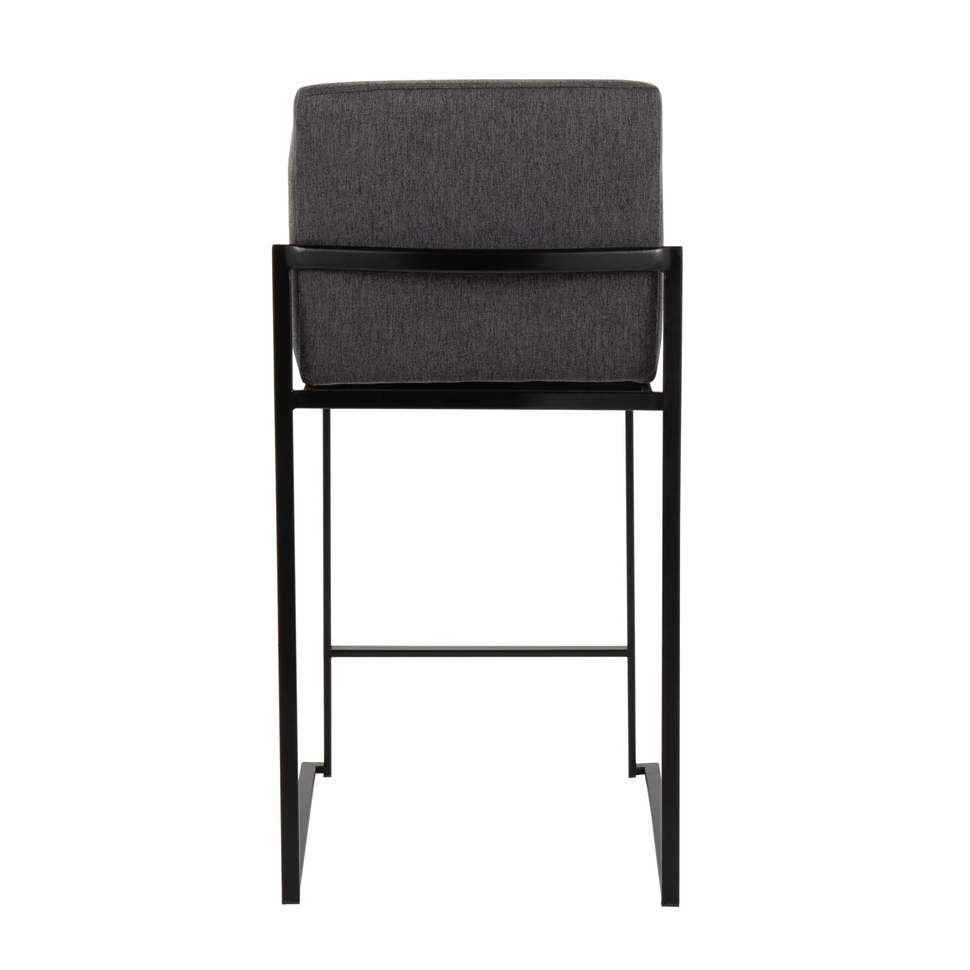 Fuji - Contemporary High Back Counter Stool (Set of 3) - Black / Charcoal - Image 5