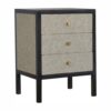 Faux Leather Nightstand, 3 Drawer - Black - Image 15