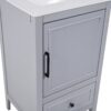 20" Bathroom Vanity With Sink, Bathroom Cabinet With A Door, Door Shelf Storage And Adiustable Foot Pads, A Drawer - Gray - Image 20