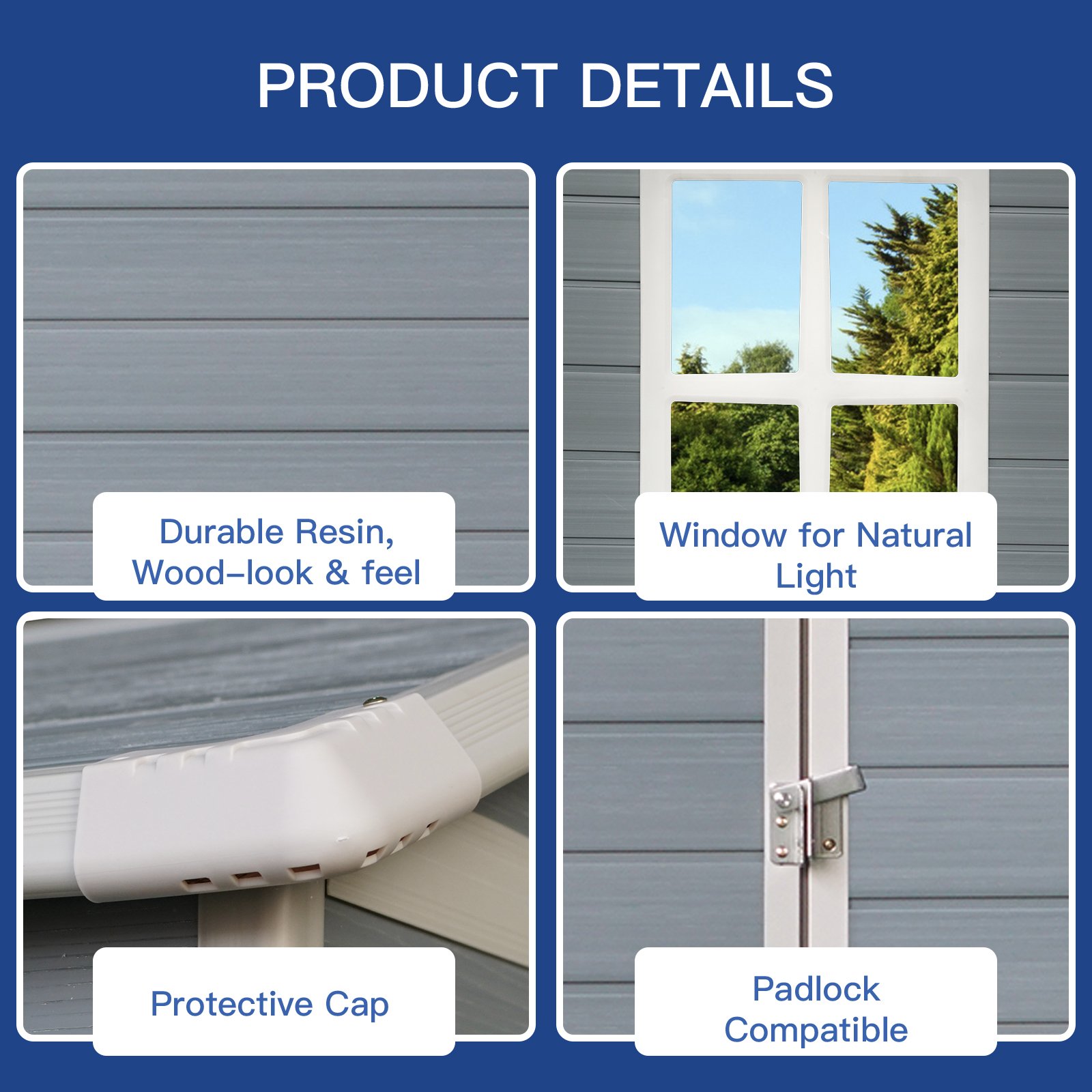 4X6Ft Resin Outdoor Storage Shed Kit-Perfect To Store Patio Furniture - Gray - Image 7