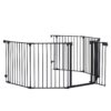 Adjustable Safety Gate 6 Panels Play Yard Metal Doorways Fireplace Fence Christmas Tree Fence Gate For House Stairs Gate Prohibited Area Fence - Black - Image 8