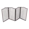 Pet Gate Dog Gate For Doorways, Stairs Or House Freestanding Folding - Dark Brown - Image 6