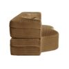 Floor Sofa With 2 Pillows, Convertible Plush Corduroy Foam Filled Sleeper Sofa Bed - Camel - Image 14