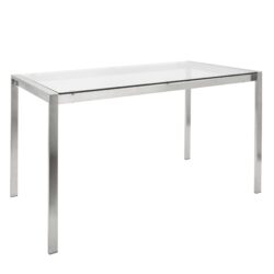 Fuji - Contemporary Dining Table I Glass Top - Clear
