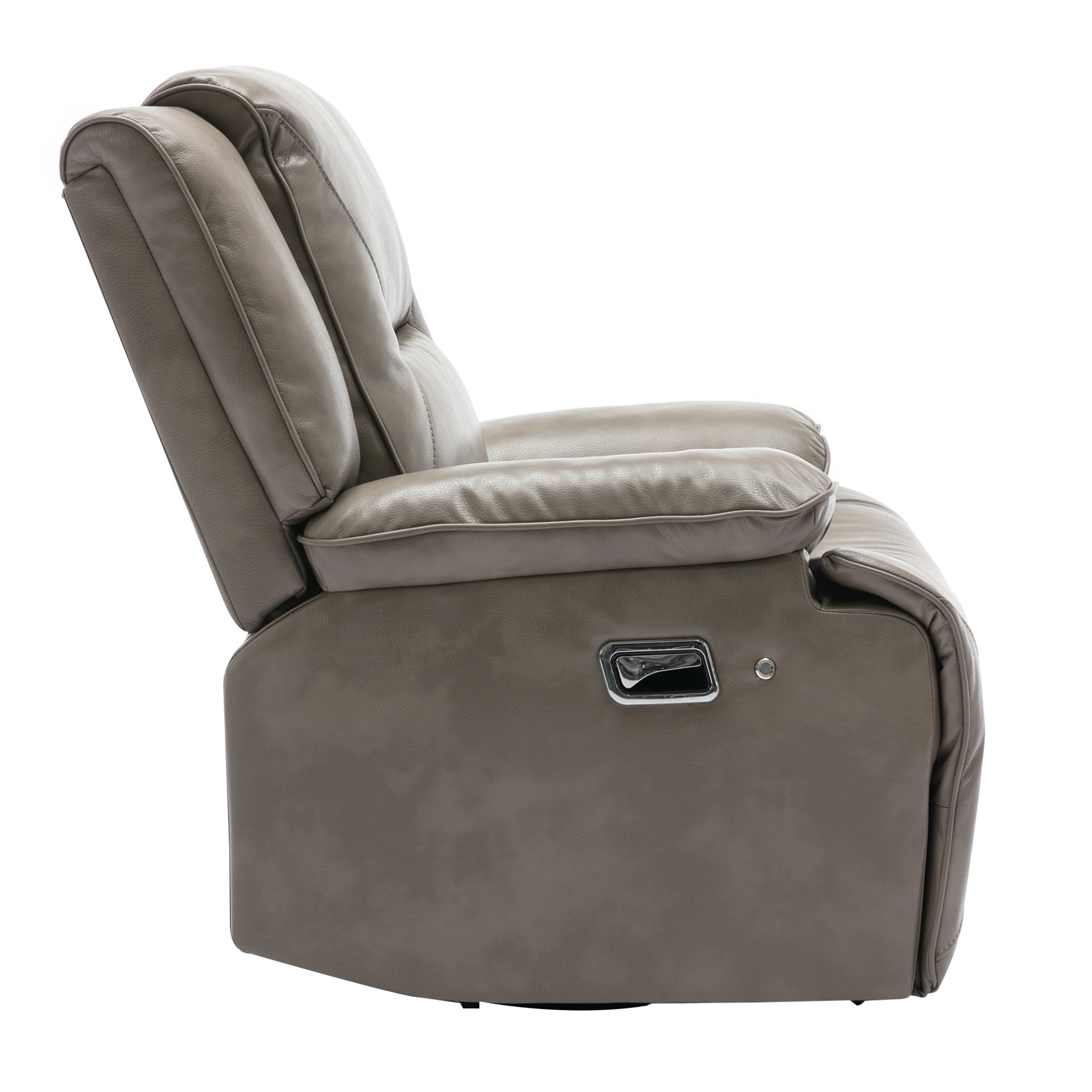 360° Swivel And Rocking Home Theater Recliner Manual Recliner Chair With A Led Light Strip For Living Room - Gray - Image 15