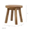 Round Side Table, Solid Wood - Natural Wood / Brown - Image 9