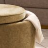 Multi Functional Combination Set Table Ottoman With Drum Stool And Storage Space Foam - Dark Yellow - Image 10