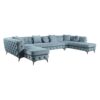 Zerah - Sectional Sofa With 7 Pillows - Dusty Blue - Image 9