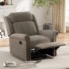 360 Degrees Swivel Recliner Manual Rocking With Adjustable Backrest For Living Room - Light Brown - Image 4