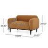 Sway - Upholstered Loveseat With Wood Legs And Round Arms - Yellow - Image 3