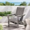 Enigmara - Outdoor High Density Resin Adirondack Chair - Gray - Image 8