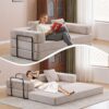 Floor Couch, Compression Sofa, Convertible Floor Sofa Bed With Pillow Back Support Armrest - Light Gray - Image 7