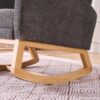 Accent Rocking Chair With Footrest High Back Rubber Wood Rocking Legs Bedroom Living Space - Gray - Image 15