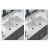 32" Undermount Double Bowl Kitchen Sink Rectangular Deep Dual Bas With Grids - White - Image 10