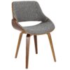 Folia - 3 Piece Dining Set Round Fabrizzi Mid-Century Modern - Walnut / Gray - Image 4