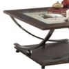 Isiah - Clear Glass Nickel Coffee Table - Dark Brown - Image 4
