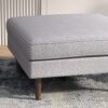 Amber - Square Upholstered Ottoman Linen - Light Gray - Image 2