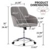 Adjustable Office Chair, Ergonomic Swivel Chair With Comfortable Backrest Seat - Gray - Image 3